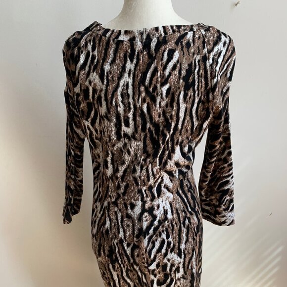 T TAHARI BNWT Animal Print Sheath Dress NEW - Picture 4 of 6